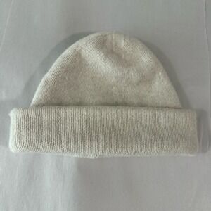 Everlane Beanie Hat Cap Unisex Thick Knit Wool Blend Ribbed One Size Off White